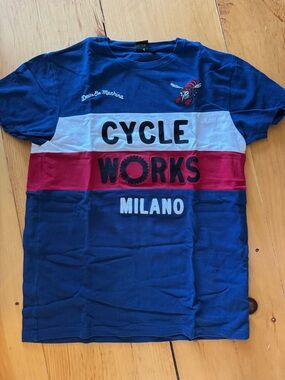 Cycle Works Milano Short Sleeve Tee - Blue/White/Red